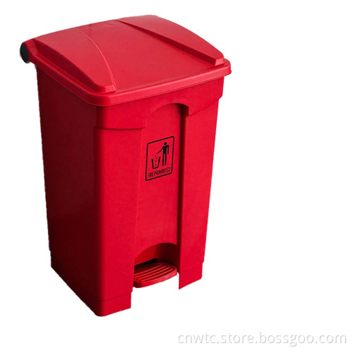 Red Plastic Pedal Bins: 30L and 50L Trash Waste Bins